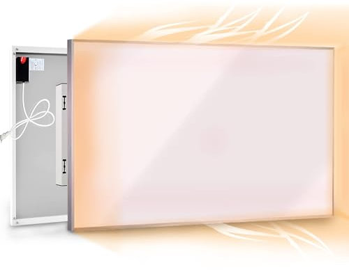 Far Infrared Electric Panel Heater 600W, Wall Mounted/Ceiling Mounted/Free Standing, Eco Energy Efficient, White Standard Electric Radiators Frost, Safety (IC-600w)