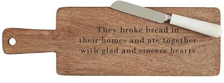 Mud Pie Broke Bread, Board 5 1/2 x 17 1/2 | Knife 8, Brown