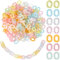SOFPLATE 280Pcs 7 Colors Chain Linking Rings Acrylic Chain Links Bulk Transparent Frosted Rainbow Colorful Oval Curb Open Clip Hooks Quick Link Connectors for Jewelry Necklace Chains Purse DIY Crafts