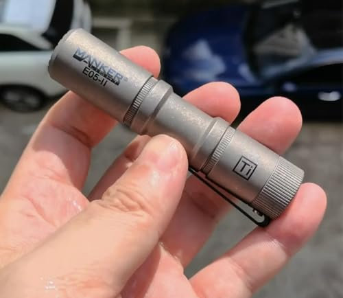 Manker E05 II TI Stonewashed Pocket AA 14500 bis 1300 Lumen LED Taschenlampe, LED-Lichtfarbe:CW cool White