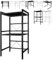XUANYU Scaffale allungabile per forno a microonde con ripiano portaoggetti in metallo, portaoggetti da cucina con ganci in plastica, risparmio di spazio (nero a 3 livelli)