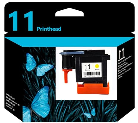 PAESCOY 11 Testina di Stampa Inchiostro C4810A C4811A C4812A C4813A Sostituzione per Stampanti HP Designjet 100 110 111 500 510 800 813 850 500ps 800ps 9110 9120 9130 K850,Yellow-1 Pack