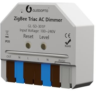 GLEDOPTO Pro Serie ZigBee 230V Unterputz UP Controller Schalter-Aktor für LED Halogen Lampen, Trafo & Leuchten mit Taster-Anschluss oder Schalter-Anschluss (Dimmaktor Pro)