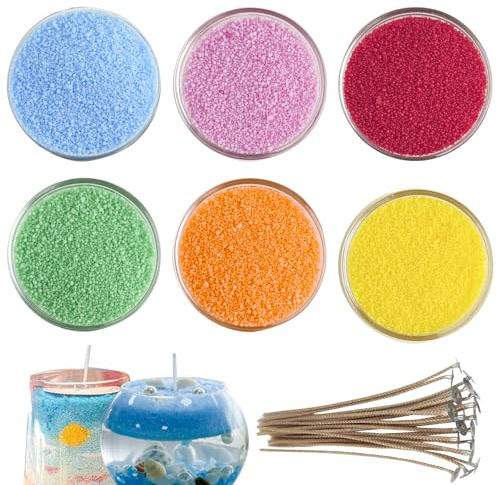 CoolCrafts Kerzensand mit Docht 6 Farben der Kerzensand Set für die Kerzenherstellung, Hochzeitsdekoration - 900g