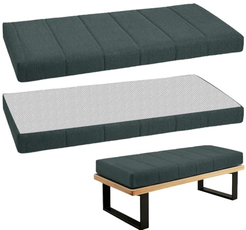 WLXFF Sitzkissen Bank Innen, Bankkissen Bankauflage Stuhlkissen für Fensterbank, Abnehmbarem Gartenbankauflage rutschfeste Bankpolster Schaukel Sitzkissen,Dark Gray,120x55cm