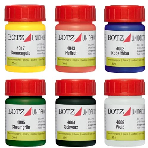 CREATIV DISCOUNT Botz Unidekor, Keramikfarbe, 30 ml (6er-Set)