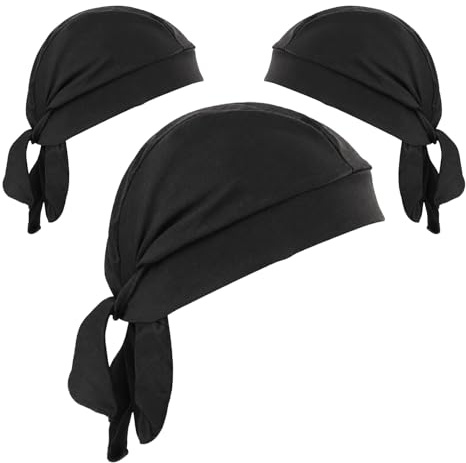 3 Bandanas Rafraîchissants pour Homme, Doublure de Casque Anti-Transpiration, Cagoule Skull Cap avec Protection UV, Durag pour Moto Vélo Course Travail Extérieur – Séchage Rapide