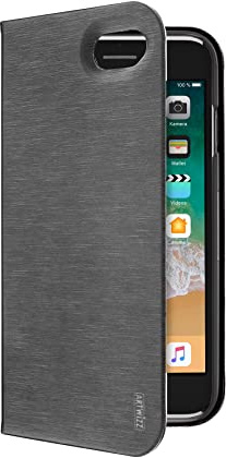 Artwizz FolioJacket Handyhülle kompatibel für iPhone SE (2022/2020) / 8 / 7 - Schutzhülle mit Standfunktion, Magnetverschluss - Titan