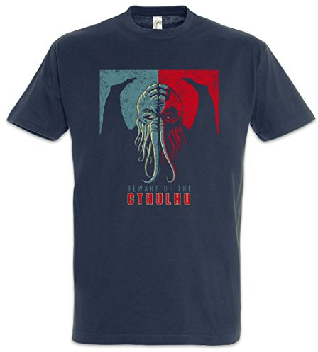 Urban Backwoods Beware of The Cthulhu Herren T-Shirt Blau Größe 5XL