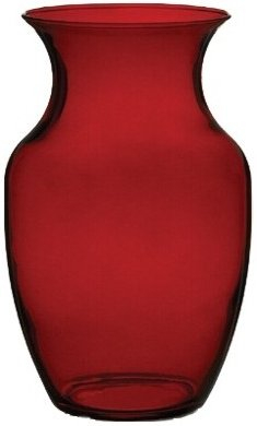 Floral Supply Online - Vaso per rose da 20,3 cm e libretto guida per fiori, vaso decorativo in vetro per composizioni floreali, matrimoni, decorazioni per la casa o l'ufficio (rosso)