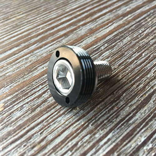Unbekannt Kurbelschrauben farbig mit Alukappe Vierkant Innenlager MTB/Road Tuning Caps Axle Bolts (Schwarz)