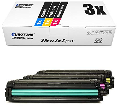 3X Eurotone Toner für Samsung CLP 680 wie CLT-506L 506 Color Blau Rot Gelb