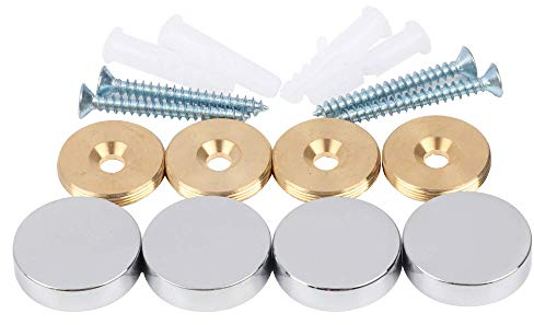 Mirror Screws,Brass Cap Decorative Mirror Nails,Φ25mm,Polished Chrome,4 PCS