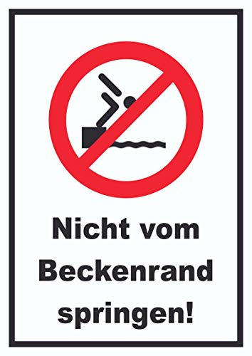 HB-Druck Nicht vom Beckenrand springen Schild A6 Rückseite selbstklebend