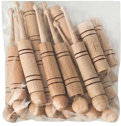 Clap en bois en sachet de 20 (10x lot de 2) | Fabrication artisanale de dentelle | Clapet de boîtier de haute qualité | Clapet de boîtier avec rainures brûlées