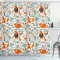 ABAKUHAUS Renard Rideau de Douche, Jardin drôle, Tissu Ensemble de Décor de Salle de Bain avec Crochets, 175 cm x 200 cm, Turquoise Orange Marron