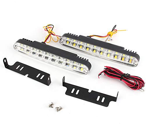voiture feux jour Yctze pour led diurne voiture pour feux led diurne Feux diurnes à LED, 2X30 diodes électroluminescentes 12V voiture 12V DC Feux diurnes DRL au volant lampe de lumière du jour + clig
