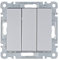 HAGER (KNX+DOM) - Interruptor triple, lumina, plata