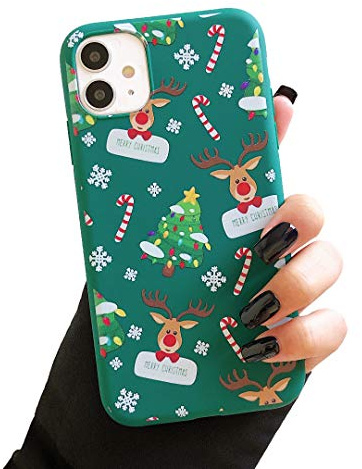 ZTOFERA Hülle für iPhone 11, Weihnachten Design Schlank Hülle, Weich Flexibel Anti-Kratzer Bumper Schutzhülle für iPhone 11 (6.1) - Grün