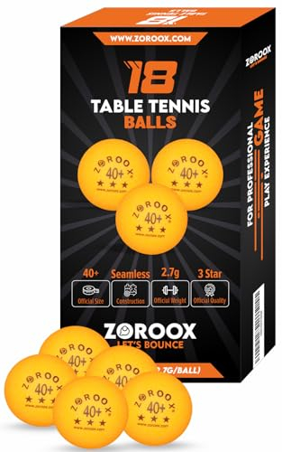 ZOROOX Tischtennisbälle - Weiße & Orange 3-Sterne 40+ | 9, 18, 36 oder 72 Ballpakete | Hochwertige ABS-Trainingsbälle für Innen- & Außentische, Wettkämpfe und Freizeitspiele (18 Ballpakete, Orange)
