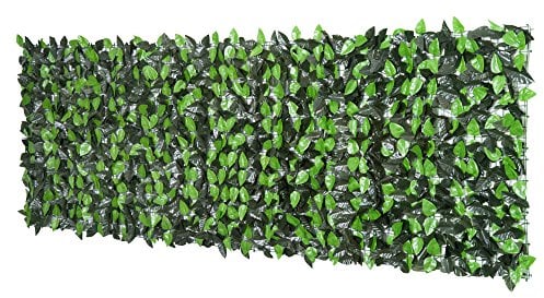 Outsunny Haie Artificielle Feuilles de Laurier - Brise-Vue Feuillage réaliste dim. 3L x 1H m PE Anti-UV Vert