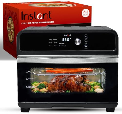 Instant Pot Omni 19QT/18L Toaster Oven Air Fryer, 7-in-1 Functions, Fits 12 Pizza, Crisps, Broils, Bakes, Roasts, Toasts, Warms, Convection, 100+ In-App Recipes, from the Makers of Instant Pot, Black