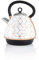 Swan Tribeca, 1.7 Litre Pyramid Kettle, Rapid Boil, Detachable Water Filter, Glamour 20s Art Dec Design, 3kW, White & Rose Gold, SK42010WHTN.