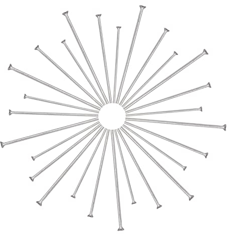 SUNNYCLUE 1 Box 600 Stück 3 Größen Kopfstifte Flachkopfstifte Schmuck Edelstahlkopfstifte Für DIY Halsketten Armbänder Ohrringe Schmuckherstellung Pins Zubehör 1.2/1.6/2 Zoll