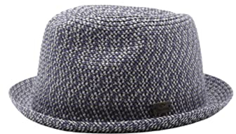 CHILLOUTS Delgado Hat Trilby Hut Herren - Unisex Sommerhut Faltbar, Hochwertiger Strohhut, Stilvoller Trilby Herren Leicht, Elegant Pork Pie Sommer, blau, L-XL