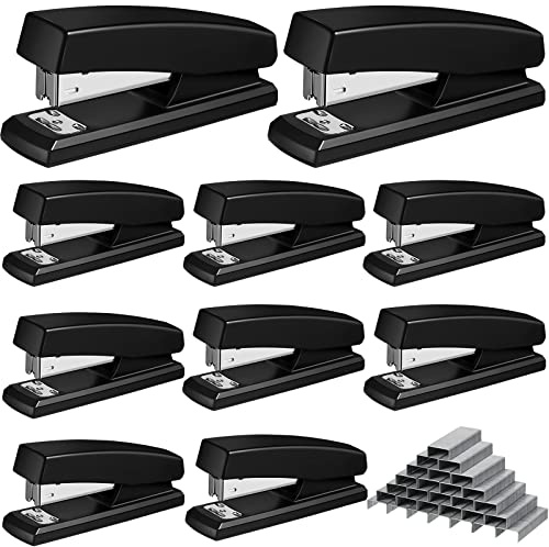 Marspark 10 Pcs Staplers Bulk Staples for Desk 25 Sheet, Black