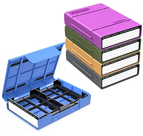 ORICO 5-Pack Hard Drive Carrying Case Protective Box for 3.5/2.5 Inch SSD HDD Portable with Anti-Static,Shockproof and Dust Proof Travel Storage Bag-PHP25-5C