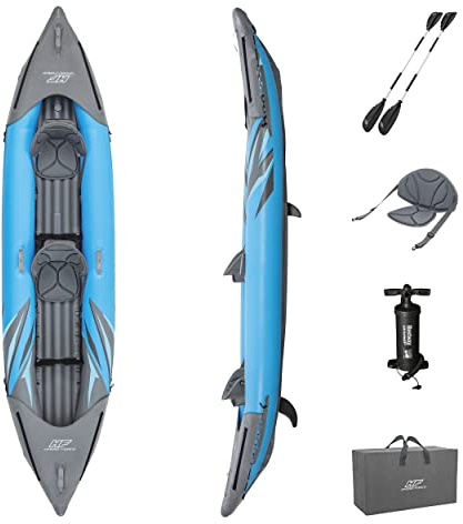 Bestway Hydro-Force Surge Inflatable Kayak | Inflatable Boat with Hand Pump, Oars, Seats, Gear Pouch, Carry Bag, Multiple Sizes