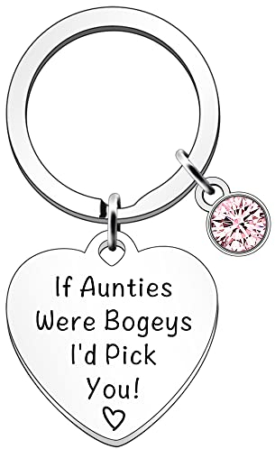 SDOFY Funny Auntie Gifts from Nephew Niece Auntie Keyring Auntie Christmas Gifts Auntie Presents Auntie Birthday Gifts If Aunties Were Bogeys I'd Pick You