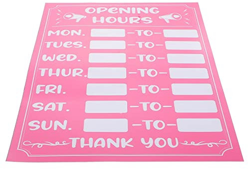 SEWACC Señal de Abierto Y Cerrado de Horario Comercial: Pegatinas de Señal de Hora de Apertura Reescribibles Letreros de Horas de Operación para Puertas Ventanas Tiendas Restaurantes