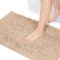 Vicyak Chenille Badematten 43 x 61cm rutschfeste Badematte, rutschfeste badezimmerteppich, Waschbar Badteppich Weich Badvorleger Saugfähige weiche langlebige Dicke Badematten für Badezimmer, Beige