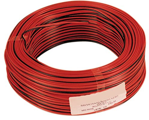 100MT CAVO ELETTRICO HI-FI ROSSO-NERO 2X0,50