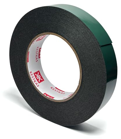 KESTKAS Ruban double face extra fort 25mm x10m - Fixation instantanée sur de multiples surfaces Verre, métal, plastique, céramique - Ruban adhésif de montage