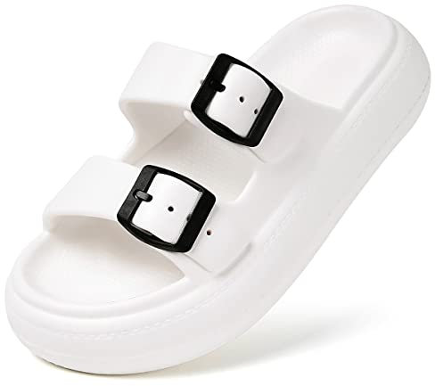 Gaatpot Ciabatta da Mare Ragazzi Ciabatte da Bagno Sandali Ragazze Estive con Suola Antiscivolo Scarpe da Spiaggia Piscina Pantofole Bianco 37/38 EU
