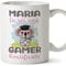 Mugffins Tazza Personalizzata in ceramica per GAMER donna 11 oz / 350 ml - In italiano - Koalificati Personalizzati - Idea regalo per compleanno, anniversario, natale, laurea