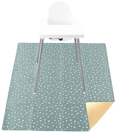 Waschbare Hochstuhl Bodenmatte, Baby Spritzschutzmatte Dining Stuhlmatte, 110x110cm, Bodenschutz für unter Hochstuhl, für Kinder, Baby, Kleinkind, Tier Fütterung(B)