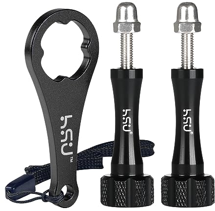 HSU Juego de Tornillos de Aleación de Aluminio para GoPro, Tornillos de Longitud Extensible para Cámaras de Acción Hero 13/12/11/10/9/8/7/6/5/4/3 (Negro)