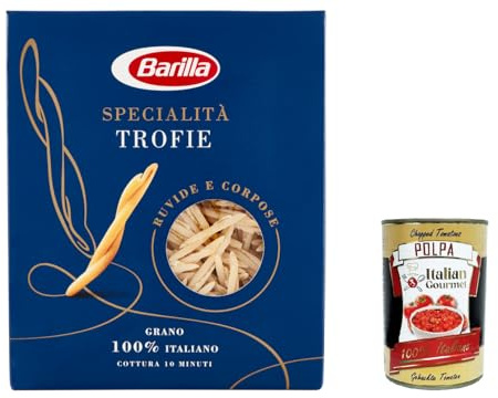 Italian Gourmet Pasta Specialità Trofie liguri Nudeln italiane kurz 5 x | Formato regionale e traditionelle kurze Form, ruvida per pesto, Saucen, Gesamtnettogewicht 2,5 kg + Kostenlos Polpa 400g