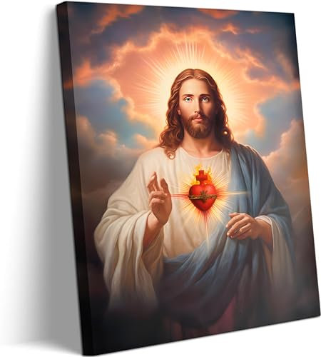 Stampa artistica da parete con sacro cuore di Gesù Divina Misericordia, decorazione da parete su tela, stampa artistica per soggiorno, camera da letto, ufficio, decorazione per la casa