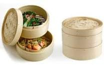 Vaporera de bambú de cocina de bambú saludable, asiática, 2 niveles (25 cm)