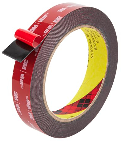 FIXCHORD 3M VHB Double Sided Tape Heavy Duty, Double Sided Mounting Tape, Waterproof Strong Mounting Adhesive Tape for LED Strip Light, Car, Home&Office Decor, Black (15.4FT×0.78IN)