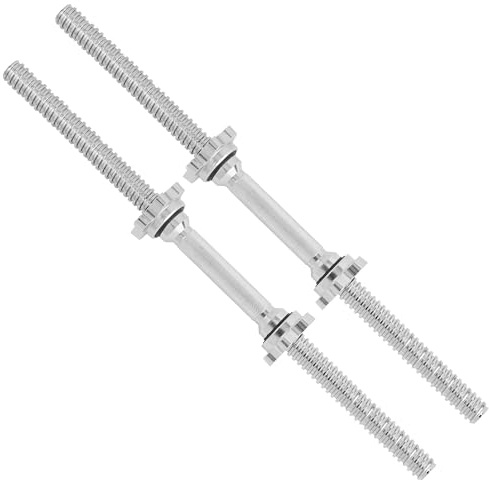 Yes4All 14/16/18/24 Chrome Rubber Threaded Weight Bar Pair Fits 1 Weight Plates