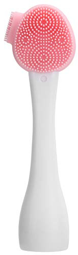 Spazzola per la Pulizia del Viso in Silicone per Pulizia Profonda, Bastoncino per Miscelare Maschera, Materiale Morbido, per Punti Neri, (Testa singola rosa e bianca)