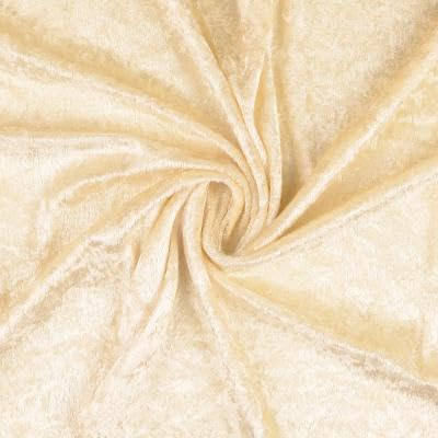 Pannesamt Stoff Meterware für Deko, Basteln und Bekleidung, 1 Meter - 147 cm Breit - Samt ähnliche Oberfläche Stoffe (Ecru)