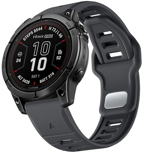 Negatta Armband Kompatibel mit Garmin Fenix 7X/Fenix 7X Pro/Fenix 6X Pro/Fenix 6X/Fenix 5X Plus/Fenix 5X/Fenix 3/3 HR, 26mm Quick Fit Silikon Armband für Garmin Epix Pro 51mm/Instinct 2X Solar