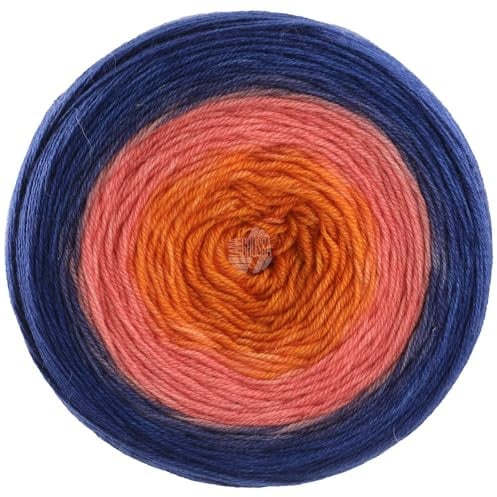 LANA GROSSA Merino Lace Aquarell | Extrafeine Merinowolle in Lace-Garnstärke im Farbverlauf bedruckt | Handstrickgarn aus 100% Schurwolle (Merino) | 100g Wolle zum Stricken & Häkeln | 800m Garn FB7
